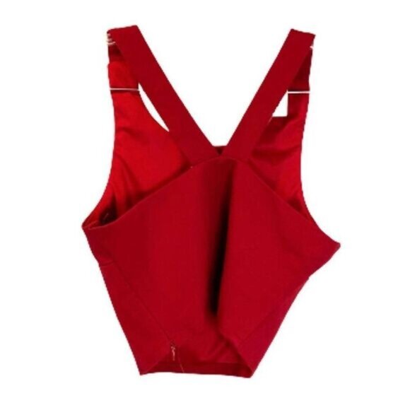 Hunxin Women's Sexy Sleeveless Red Crop Cami Tank Top - Picture 2 of 5